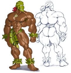 ass balls bara big_muscles male male_only muscles muscular penis remert sadida solo solo_male wakfu