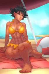 1girls beach bikini feet makoto_(street_fighter) street_fighter street_fighter_iii street_fighter_iii:_3rd_strike street_fighter_iii_(series) street_fighter_iv street_fighter_iv_(series) swimsuit tomboy wide_hips