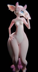 3d black_background danika female furry hi_res humanoid onomari simple_background solo