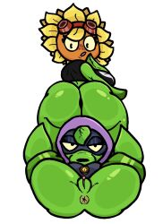 big_ass big_breasts breasts bubble_butt female green_shadow_(pvz) huge_ass lewdewott peashooter_(pvz) plants_vs_zombies plants_vs_zombies:_heroes pussy solar_flare_(pvz) sunflower_(pvz) tagme thick_thighs wide_hips