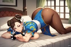 1girls ai_generated arm_support asian asian_female ass ass_bigger_than_head ass_focus bedroom bent_over big_ass bottom_heavy bracelet breasts breasts_out breasts_out_of_clothes bubble_ass bubble_butt bun_cover capcom china_dress chinese_clothes chun-li dat_ass double_bun fat_ass female female_only hair_bun huge_ass kneeling light-skinned_female light_skin mature mature_female mature_woman milf muscular muscular_female nai_diffusion naughty naughty_face naughty_smile no_bra pantyhose shoulder_pads shuangshou_bao_jian smile solo solo_focus spiked_bracelet stable_diffusion street_fighter thick_ass thick_thighs thighs toned toned_female top-down_bottom-up twin_buns voluptuous