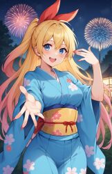 ai_generated blonde_hair kawaii_waifus kimono kirisaki_chitoge nisekoi patreon preview