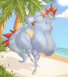 alligator big_breasts breasts dullvivid female feraligatr huge_breasts nintendo nipples pokémon_(species) pokemon reptile tagme thick_thighs wide_hips