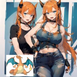 ai_generated charisa charizard humanization nintendo pokemon pokemon_(species) tagme