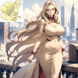 ai_generated humanization nina-san ninetales nintendo pokemon pokemon_(species) pokewomen tagme