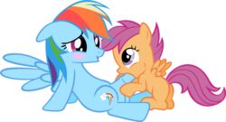 badumsquish dickgirl equine female friendship_is_magic horse intersex my_little_pony pegasus pony rainbow_dash_(mlp) scootaloo_(mlp) straight_hair wings