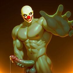 ai_assisted big_dick big_penis clown cum dominant grabbing hard_cock huge_cock kharg original_character veiny_penis