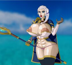 1girls blizzard_entertainment blonde_hair huge_breasts human human_(world_of_warcraft) jaina_proudmoore light-skinned_female light_skin multicolored_hair scpony2 solo warcraft white_hair world_of_warcraft