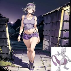 ai_generated humanization mewtwo mewty nintendo pokemon pokemon_(species) pokewomen tagme