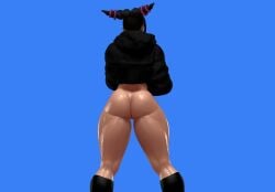 1girls 3d ass capcom hoodie juri_han pussy solo street_fighter street_fighter_v thick_thighs virt-a-mate virtamate