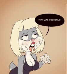 1futa 2d anthro big_butt blonde_hair bubble_butt buckteeth bugs_bunny bussy clothing cum cum_in_mouth cum_in_throat cumshot fembugs_bunny fur furniture futanari gloves grey_body grey_fur hair half-closed_eyes handwear hi_res jinasault lagomorph leporid lips lipstick long_ears looney_tunes makeup mammal orange_background rabbit seductive solo teeth warner_brothers whiskers