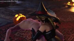 1boy 1girls 3d animated blonde_hair blowjob dead_or_alive fellatio female female_focus halloween halloween_costume helena_douglas jack-o'-lantern lies1410 male tagme video witch witch_costume witch_hat