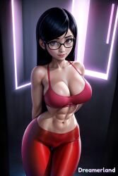 1girls 2d_(artwork) abdomen abdominals abs ai_generated alternate_breast_size arms_behind_back bare_shoulders belly_button big_breasts black_hair bra breasts clavicle cleavage curvy_figure cute_face disney eyes_open female female_only fit fitness fringe from_above glasses glasses_on_face glasses_only gym_clothing gym_shorts hairband hands_behind_back hd hd_(traditional) high_resolution highres hourglass_figure huge_breasts human leggings leggings_only long_hair looking_at_partner looking_at_viewer midriff muscle muscle_girl muscle_tone navel neck neon neon_lights pixar pose posing posing_for_picture posing_for_the_viewer pov seducing seductive seductive_body seductive_eyes seductive_mouth seductive_pose shiny shiny_breasts shiny_clothes shiny_hair shiny_skin sideboob simple_background skin_tight sky4maleja slim_waist solo sport sports_bra straight_hair the_incredibles the_incredibles_2 thick_thighs tight_clothing tight_fit toned toned_arms toned_belly toned_body toned_legs toned_stomach underwear violet_parr waist watermark