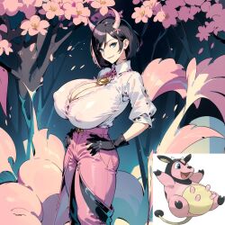 ai_generated humanization mill miltank nintendo pokemon pokemon_(species) pokewomen tagme