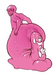 1boy 1futa anal futa_on_male futanari goo_creature goo_girl male malesub modeseven nitrotitan orgasm penis self_fuck sex slime translucent vore