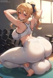 1futa ai_generated arched_back arms_up ass back back_view backboob backsack balls balls_on_floor balls_under_clothes bangs big_ass big_balls big_breasts blonde_hair blue_eyes blush bra breasts breath bulge civitai clothed clothing dat_ass embarrassed fat_taint feet futa_focus futa_only futa_sans_pussy futanari genshin_impact gigantic_testicles gym hair_ribbon half-closed_eyes highres hips huge_ass huge_balls huge_breasts hyper_balls indoors jean_gunnhildr leaning_forward light-skinned_futanari light_skin looking_at_viewer looking_back louisjunior mihoyo mostly_clothed musk musk_clouds perineum ponytail revealing_clothes sideboob sidelocks skindentation solo solo_focus solo_futa sports_bra spread_legs squatting steam stirrup_legwear stretching sunlight taint testicles thick_thighs thighs tight tight_clothing tight_fit uncensored upscaled white_pants wide_hips yoga_pants