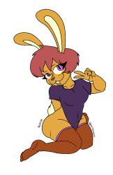 1girl 1girls anthro anthropomorphic biped bunny bunny_ears bunny_girl bunny_humanoid bunny_tail carrie_buckzart carry_(tawagoto) female female_focus female_only fishnet_legwear fishnets furry furry_female furry_only new_scout rabbit rabbit_ears rabbit_girl rabbit_humanoid rabbit_tail redhead redhead_female tawagoto_(probros)