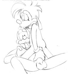 anal anthro balls disney father_and_son furry goof_troop goofy incest male male_only max_goof monochrome multiple_males no_humans nude penis yaoi