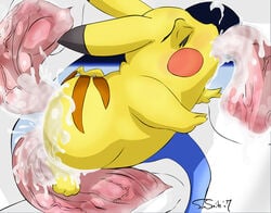 2007 anal closed_eyes color cum dragonair fellatio female female_pikachu fur furry furry_ears insomniac_overlord interspecies male multiple_males nintendo no_humans nude oral penis pikachu pointy_ears pokemon pokemon_rgby sex size_difference sucking vaginal_penetration yellow_fur