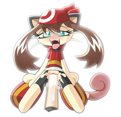 bandana beige_fur blush brown_hair clothes colored cosplay fangs female female_only footwear front_view fur furry_ears furry_tail hair insertion kneeling long_hair looking_at_viewer lord_ren may_(pokemon)_(cosplay) meowth open_eyes open_mouth pointy_ears pokémon_(species) pokemon pokemon_rgby pokemon_rse pussy pussy_juice san_renard sex_toy shiny_meowth shiny_pokemon shoes solo tail teal_eyes tongue torn_clothes vaginal_insertion vibrator vulva white_background