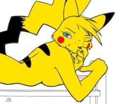 breasts colored exposed_breasts female female_only female_pikachu fur furball furry furry_breasts furry_only lowres nintendo pikachu pokémon_(species) pokemon solo yellow_fur