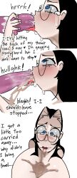 blowjob chair_san dildo dildo_in_mouth face_fuck face_fucking glasses huge_breasts large_dildo original_character puke puking sex_toy tagme throat_bulge throat_penetration vomit vomit_on_self vomiting x-ray