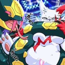 breasts claws closed_eyes colored fangs female feral fur furry_breasts g-sun interspecies nude open_mouth pink_nose pokémon_(species) pokemon pokemon_(species) red_fur seviper tagme tongue tongue_out unknown_gender white_fur zangoose