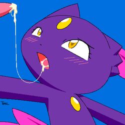 after_oral blue_background oral oral_sex pokemon pokemon_(species) pokemon_gsc sneasel tagme topaz_(artist)