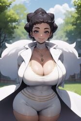 1girls ai_generated alternate_breast_size artcalypse diantha_(pokemon) female female_only human pokemon smile solo thiccwithaq_(ai_style)