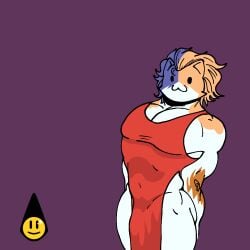 :3 cat_tail crossdressing dress feline fortnite funnycultist_(artist) humanoid meowscles_(fortnite) muscles muscular no_humans non-human non-human_only purradise_meowscles red_dress