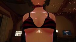 1girls 3d ambiguous_penetration animated blush brown_hair close-up closed_eyes collar cowgirl_position cum cum_in_ass cum_in_pussy cum_inside female first_person_view glowing_markings kiss_pov kissing kissing_viewer kissing_while_penetrated making_out mole_under_eye original original_character panting pleasured pov pov_eye_contact pov_kiss riding riding_penis sex sound tagme video vrchat vrchat_avatar zinniava_(artist)