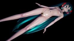 1girls 3d aqua_eyes aqua_hair bra female hatsune_miku hoay micro_bikini mikumikudance mmd panties project_diva solo_female thong twintails underwear vocaloid