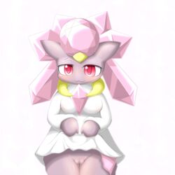 crystals cute diancie female legendary_pokemon looking_at_viewer nintendo pokemon pussy runamon solo video_games