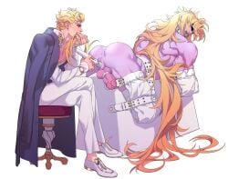 2boys amputee anus ball_gag balls bdsm_gear big_penis blonde_hair bondage bound_penis coat_on_shoulders cum_in_ass cuntboy duo duo_focus father_and_son full-package_cuntboy giorno_giovanna heaven_ascension_dio herm hermaphrodite hitachi_magic_wand huang_lia human incest intersex jojo's_bizarre_adventure large_pectorals leaking_precum long_hair makeup male male_focus male_only maleherm multi_genitalia multiple_boys muscular muscular_cuntboy muscular_male penis precum precum_drip pussy pussy_juice quadruple_amputee restrained strapped_down testicles uncensored urethral_insertion vibrator vibrator_on_pussy white_suit yaoi younger_dom_older_sub