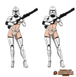 alpha_channel armor bare_midriff breasts clone_trooper clone_wars dalo_knight daloknight female female_only for_sticker_use gun helmet high_heels impractical_armor midriff png revealing_clothes rule_63 skimpy_armor skimpy_clothes star_wars sticker_template tagme transparent_background transparent_png uniform