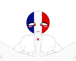 animated big_breasts big_penis blowjob countryhumans countryhumans_girl fellatio france france_(countryhumans) japan japan_(countryhumans) tagme video