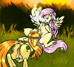 anus ass coppahhead crotchboob crotchboobs cum cunnilingus cutie_mark equine female fluttershy_(mlp) friendship_is_magic hair horse licking my_little_pony no_humans oral oral_sex original_character pegasus pink_hair pony pussy sex tongue vaginal_penetration wings yellow_fur yuri