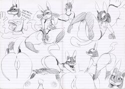 anus ass breasts female lucario masturbation nintendo nipples pokemon pokemon_(species) presenting pussy raised_tail sketch sunnysoda video_games