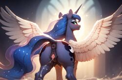 ai_generated alicorn anthro derpibooru derpibooru_link equine equine_anus equine_genitalia equine_pussy my_little_pony ponybooru ponybooru_link presenting_hindquarters princess_luna_(mlp) spread_wings unsauceballs wings