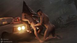 2boys 3d bara blowjob car chrisre2021 david_king dead_by_daylight gay male_focus male_only monster muscle outside public pyramid_head silent_hill yaoi