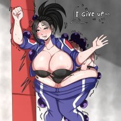 1boy 1girls ass_visible_through_thighs big_ass big_breasts black_hair blush blush_lines bra cleavage female femsub from_behind large_breasts larger_female looking_pleasured male maledom minoru_mineta momo_yaoyorozu murox78 my_hero_academia open_mouth panties pants_down perching_position purple_eyes rape sex small_dom_big_sub smaller_male sweat thick_thighs thighs traced utter_domination venus_body wide_hips