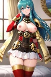 1girls 2024 ai_generated blue_eyes blue_hair breasts eirika_(fire_emblem) female female_only fire_emblem fire_emblem:_the_sacred_stones hair_between_eyes human human_female human_only light-skinned_female light_skin long_hair looking_at_viewer nai_diffusion nintendo nipples solo solo_female stable_diffusion standing stockings video_game_character