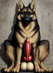 ai_generated big_penis canine canine canine_genitalia canine_penis cloudsmith feral german_shepherd male penis