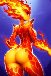 ai_generated female fire_elemental fire_head nude