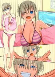 bikini breasts colorized getsuyoubi_no_tawawa himura_kiseki large_breasts maegami-chan_(tawawa) swimsuit