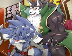 anal anthro canine clothing duga fur furry gay male no_humans rouen sega shining_(series) shining_force shining_force_exa shining_wind wolf yaoi