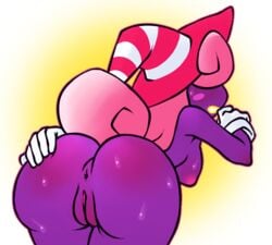 alpha_channel anus ass bent_over blush breasts female for_sticker_use gloves hair hand_on_ass hat headgear long_hair mario_(series) nintendo nipples nyxon open_mouth paper_mario pink_hair png presenting presenting_hindquarters presenting_pussy purple_skin pussy raised_arm sideboob spreading standing sticker_template sweat transparent_background transparent_png vivian_(paper_mario) yellow_background