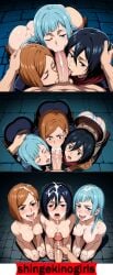 4girls 4girls1boy ai_generated anime attack_on_titan breasts breasts_out cooperative_fellatio crossover cum cum_in_mouth cum_inside cum_on_face cumshot eren_jaeger fellatio female foursome group group_sex head_grab jujutsu_kaisen kasumi_miwa kugisaki_nobara licking licking_balls licking_penis male male_masturbation mikasa_ackerman multiple_females multiple_girls multiple_images naked naked_female nobara_kugisaki oral oral_sex penis pov pov_eye_contact sex shingeki_no_kyojin shingekinogirls tongue tongue_out