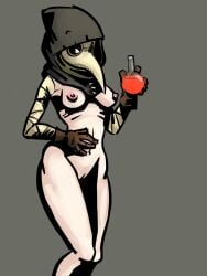 1girls 2015 artist_request bandage bandages breasts darkest_dungeon female mask masked_female plague_doctor plague_doctor_(darkest_dungeon) potion pussy source_request standing thighs