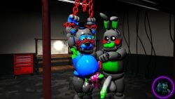 animatronic anthro bear bodily_fluids bondage bound chained chains cum cum_inside drooling duo five_nights_at_freddy's forced genital_fluids genitals inflation lagomorph leporid machine makarof male male/male mammal potion rabbit rape rape_play restrained robot saliva scott_cawthon scottgames sex submissive submissive_male